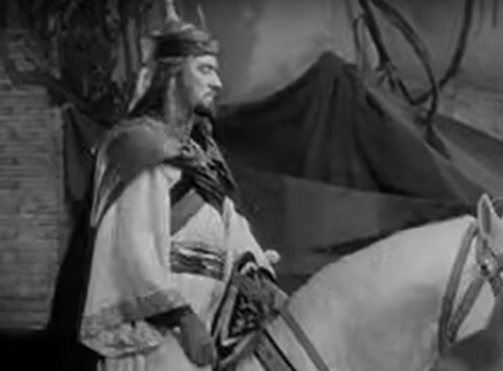 A visually captivating still taken from a pivotal moment in the film The Crusades (1935)
