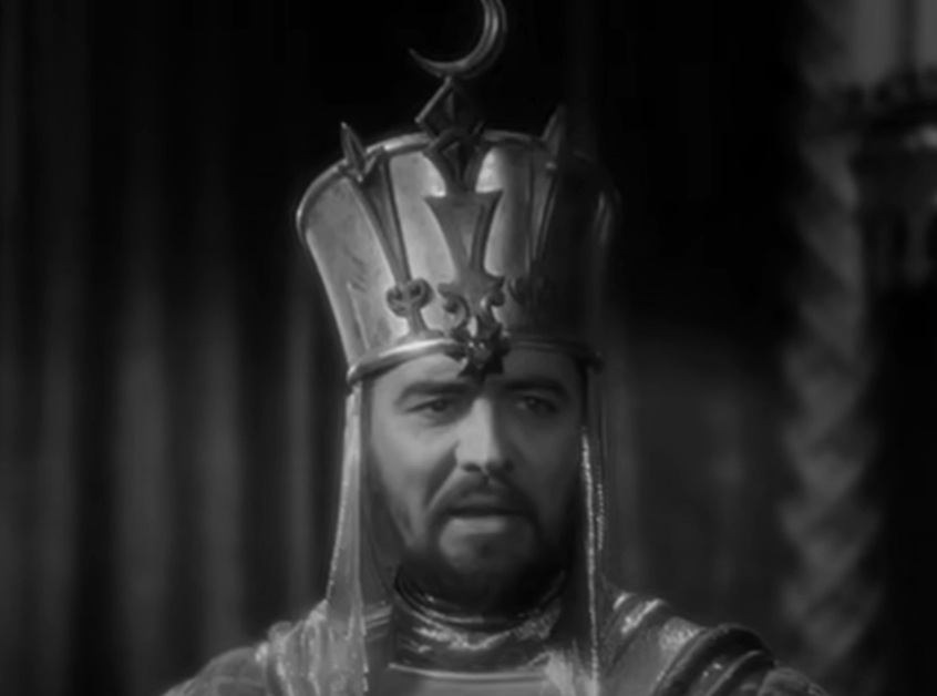 A visually captivating still taken from a pivotal moment in the film The Crusades (1935)