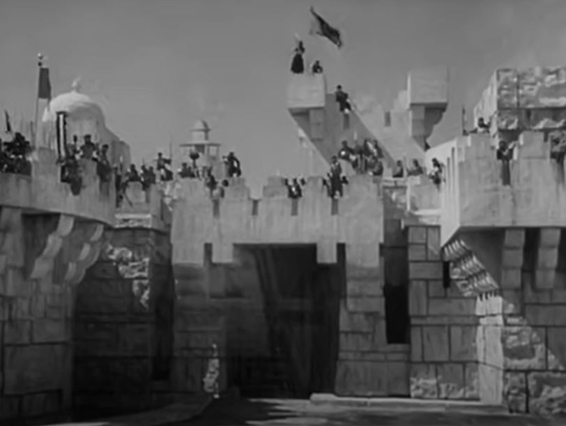 A visually captivating still taken from a pivotal moment in the film The Crusades (1935)