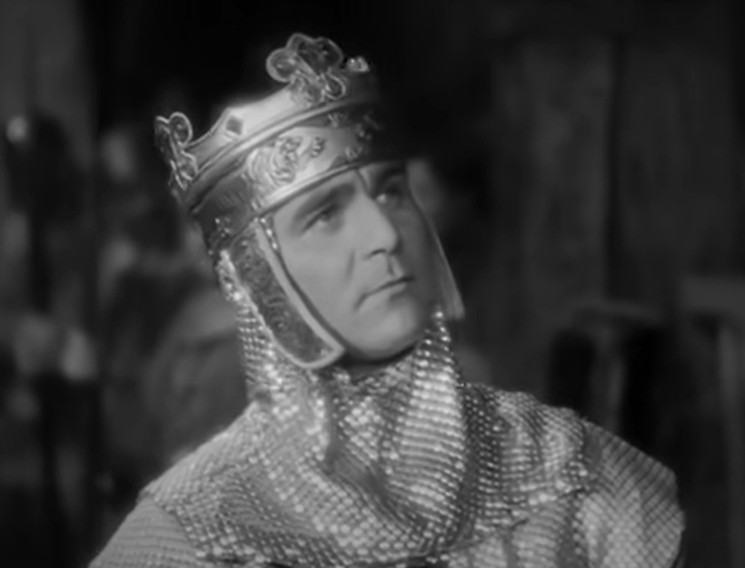 A visually captivating still taken from a pivotal moment in the film The Crusades (1935)