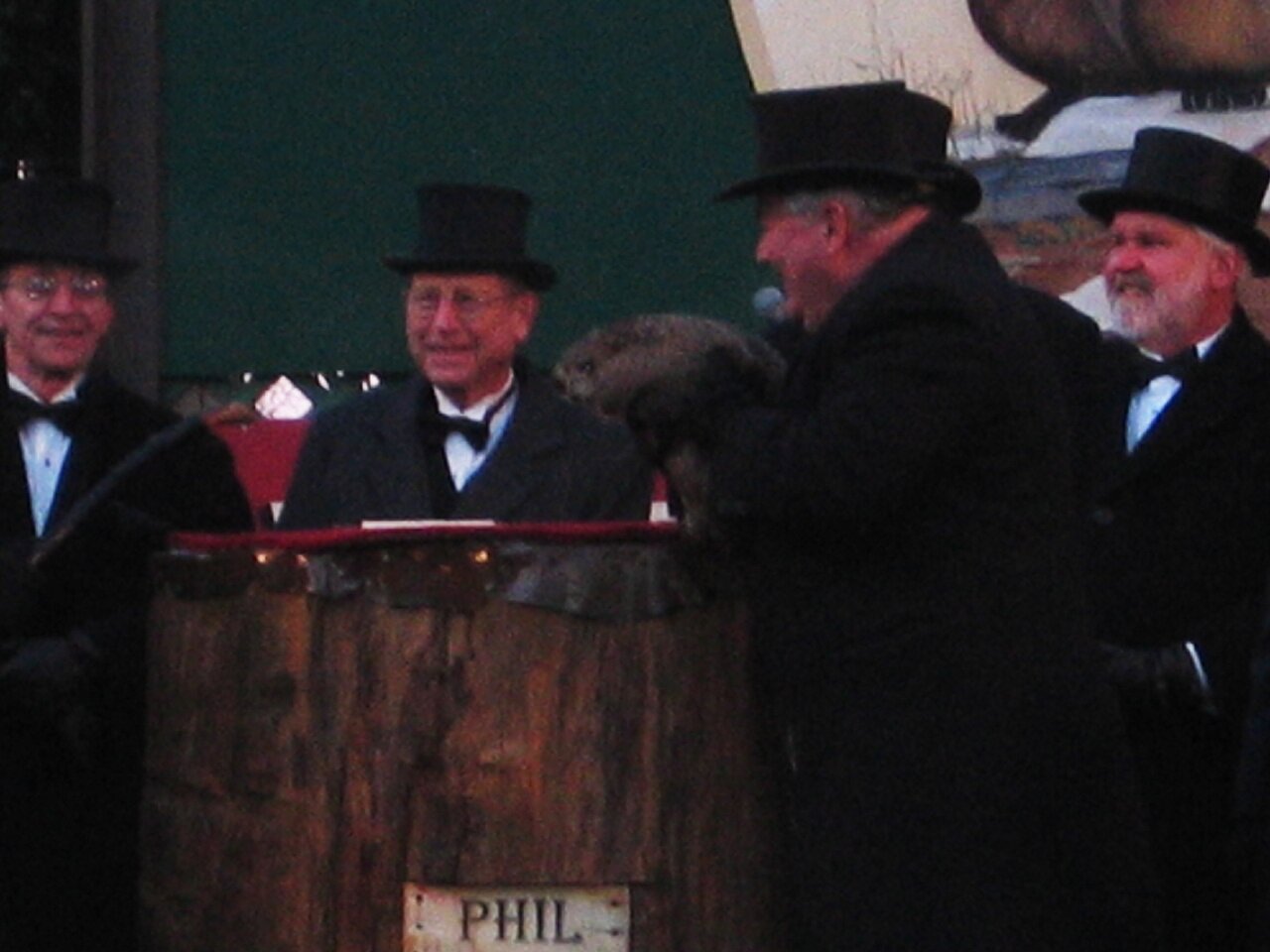 Punxsutawney Phil on Groundhog Day