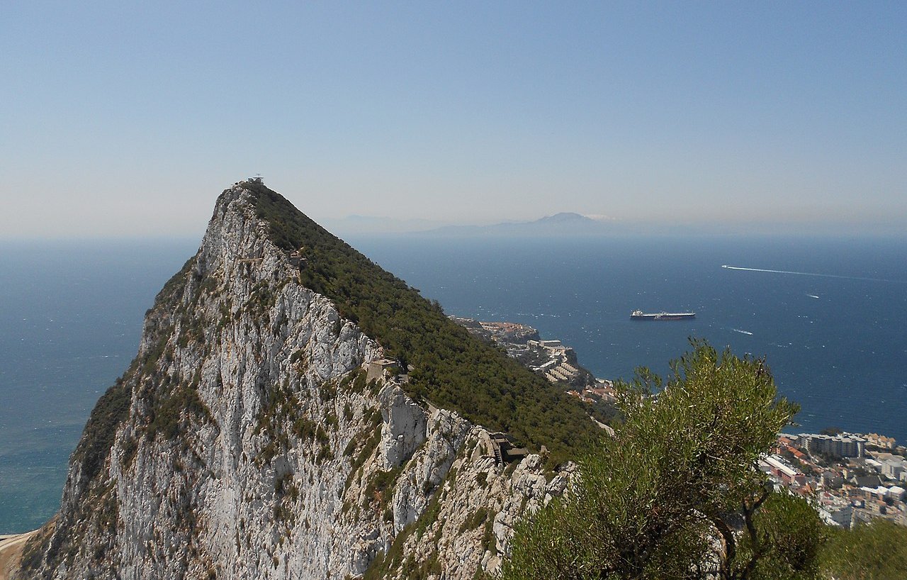 View from the Gibraltar strait to North Africa