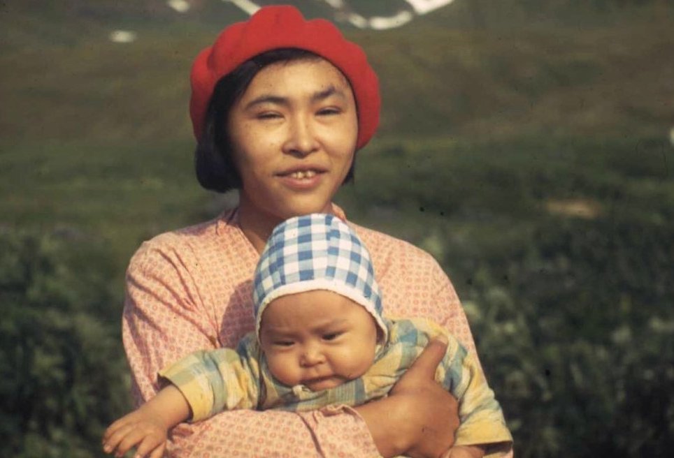 Aleut woman with her son in 1941