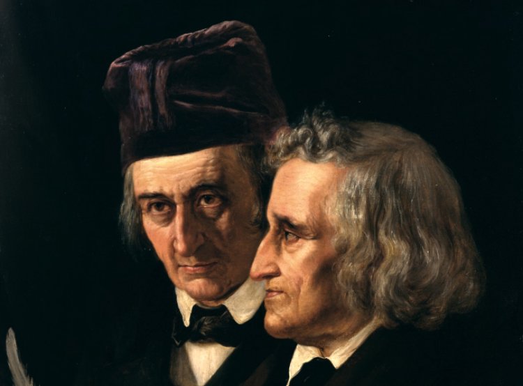 Wilhelm Grimm and Jacob Grimm, portrayed by Elisabeth Jerichau-Baumann