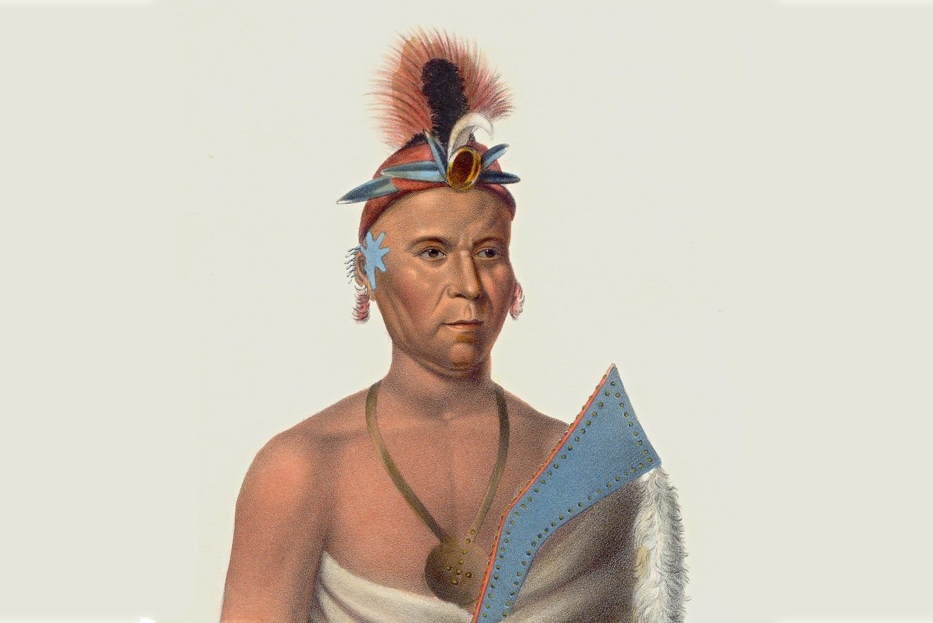 Lithograph of Kee-shes-wa, A Fox Chief