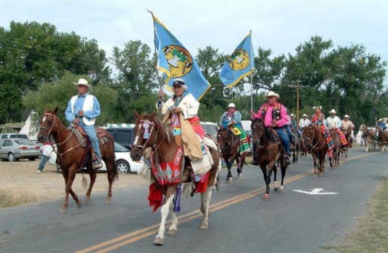 Crow Tribal Council Marching on the street