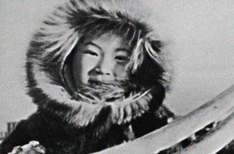Siberian Eskimo Woman in Traditional Fur Parka