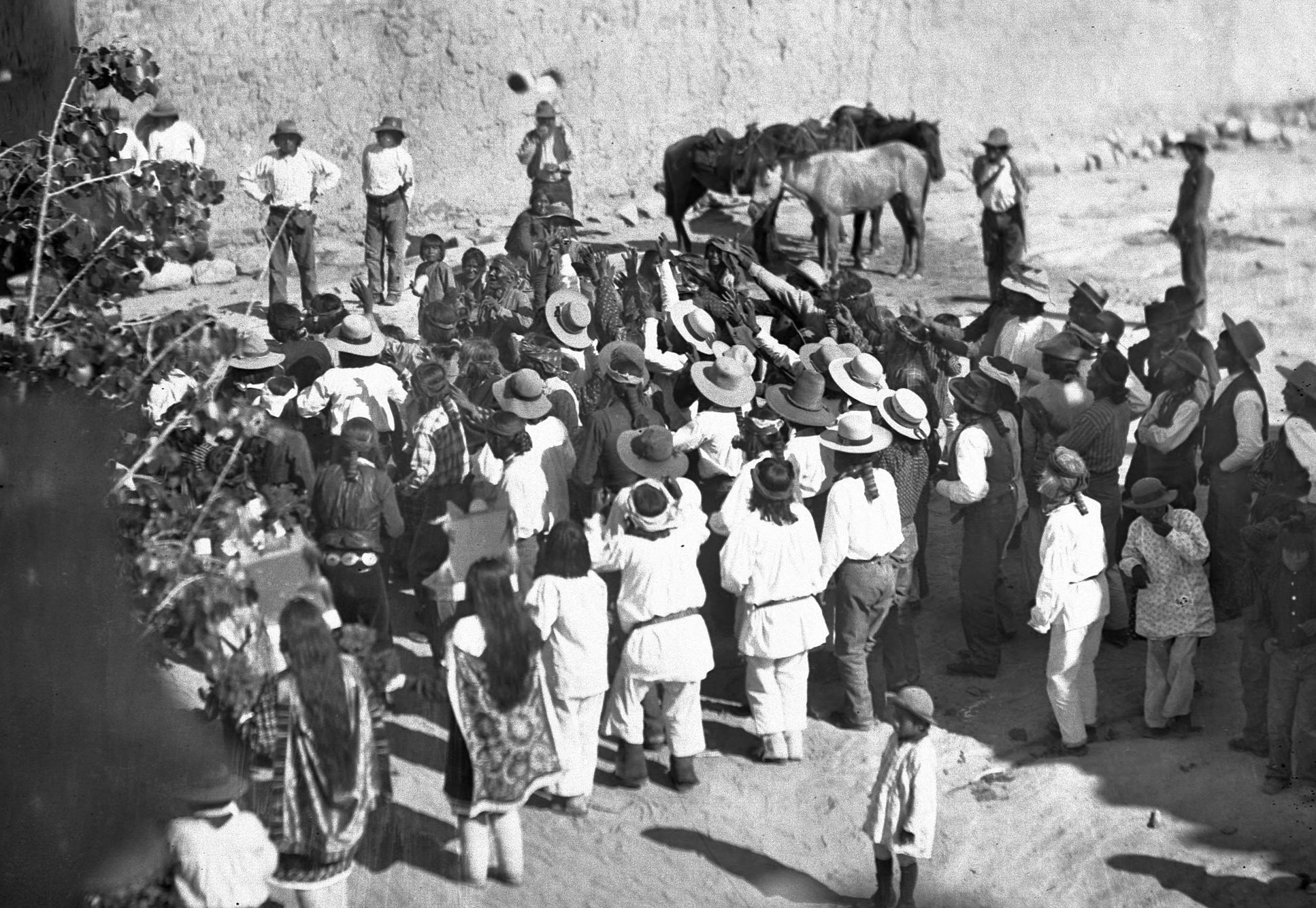 "Catching the Bread" part of the ceremony of the Fiesta de San Esteban