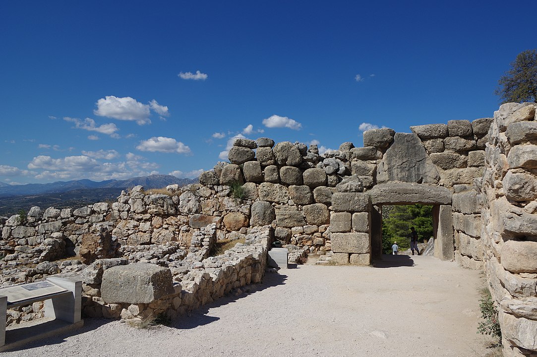 Cyclopean masonry, backside of the Lion Gate, Mycenae, Greece