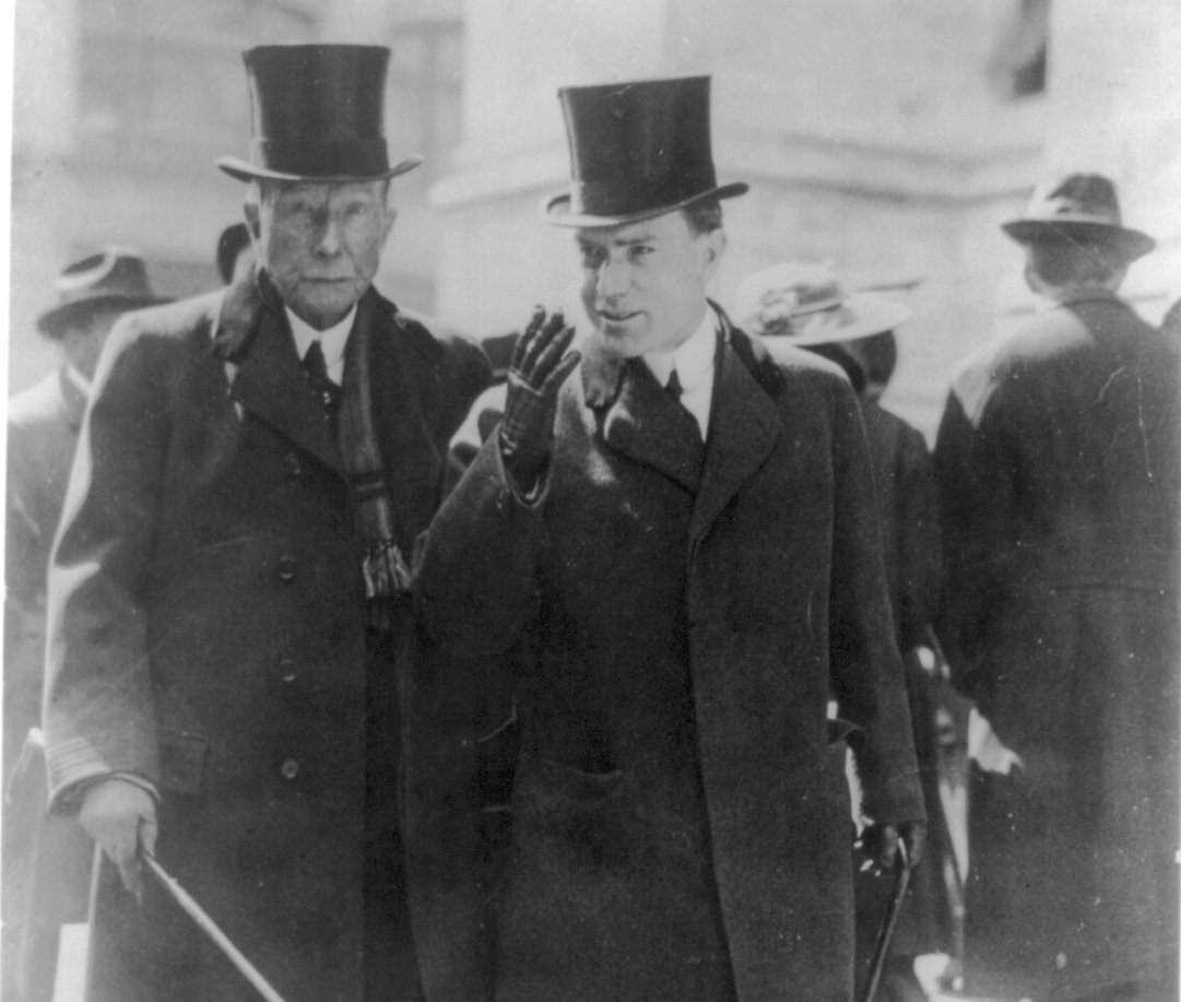 John D. Rockefeller with his son