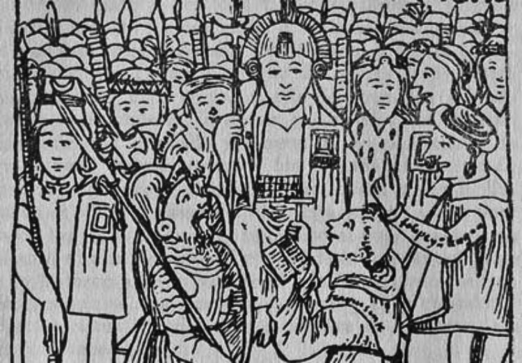 Francisco Pizarro meets with the Inca emperor Atahualpa