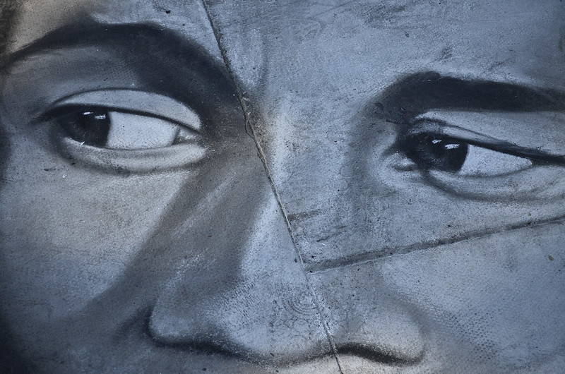 Bob Marley mural closeup 