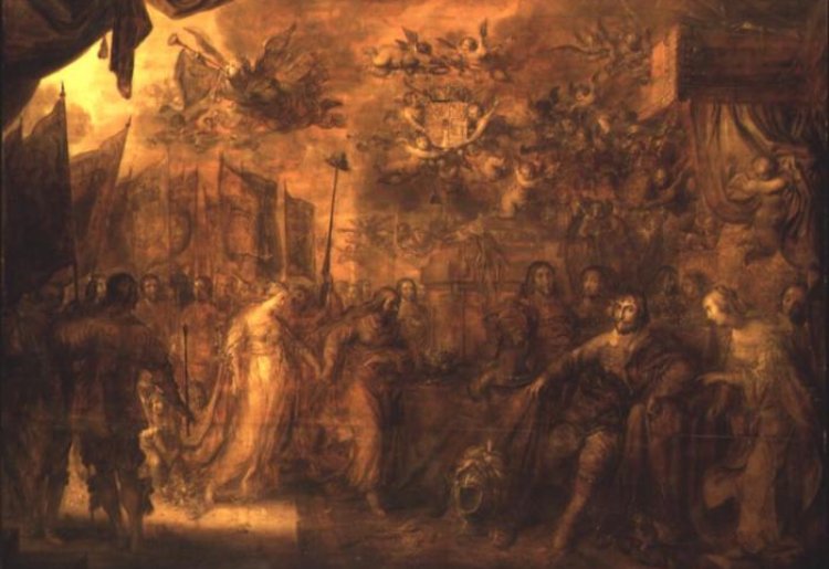 Christian IV receives homage from the countries of Europe