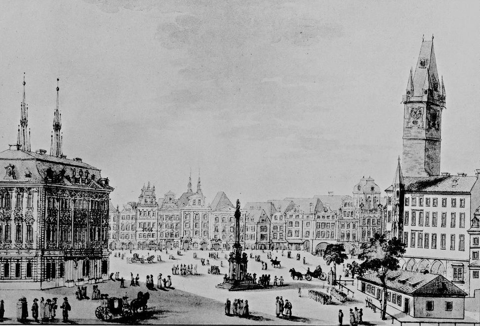 Historical picture of Old Town Square in Prague