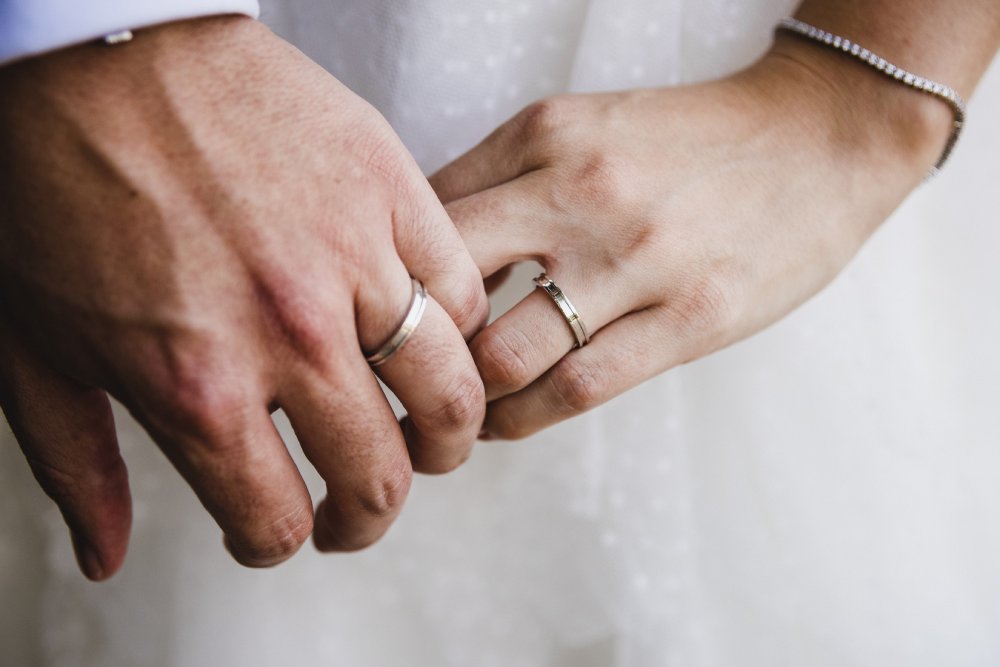 Close up Photo of Newly married couple after their wedding