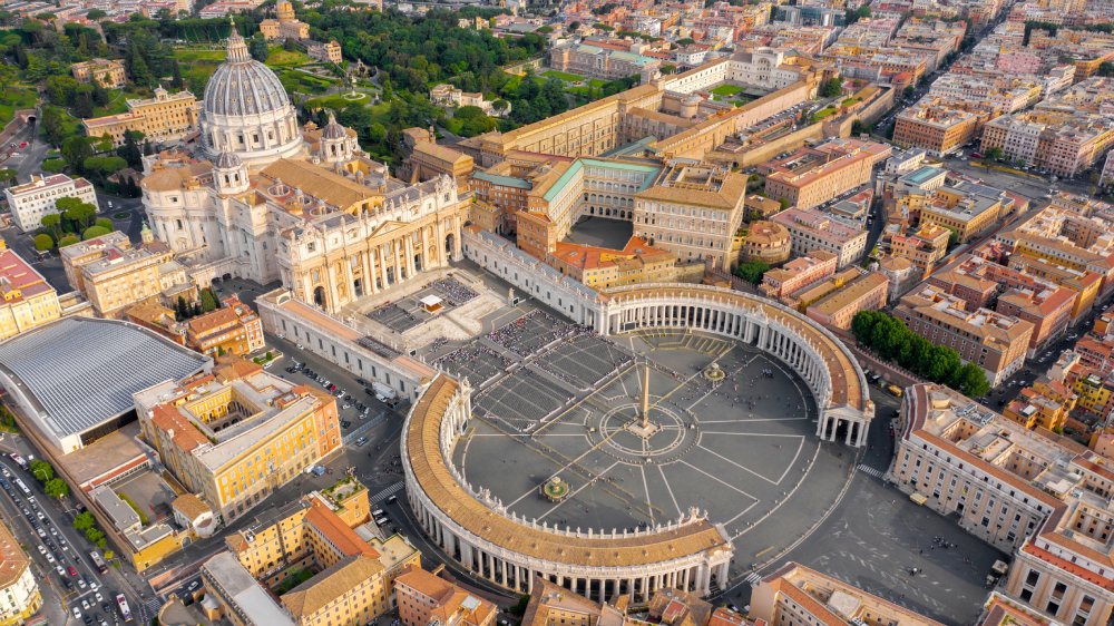 Aerial view of Papal Basilica of Saint Peter in the Vatican