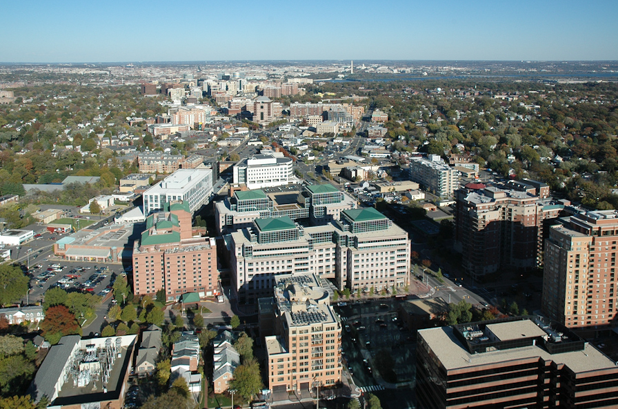 View of the central urbanized axis in Arlington County, Virginia, USA