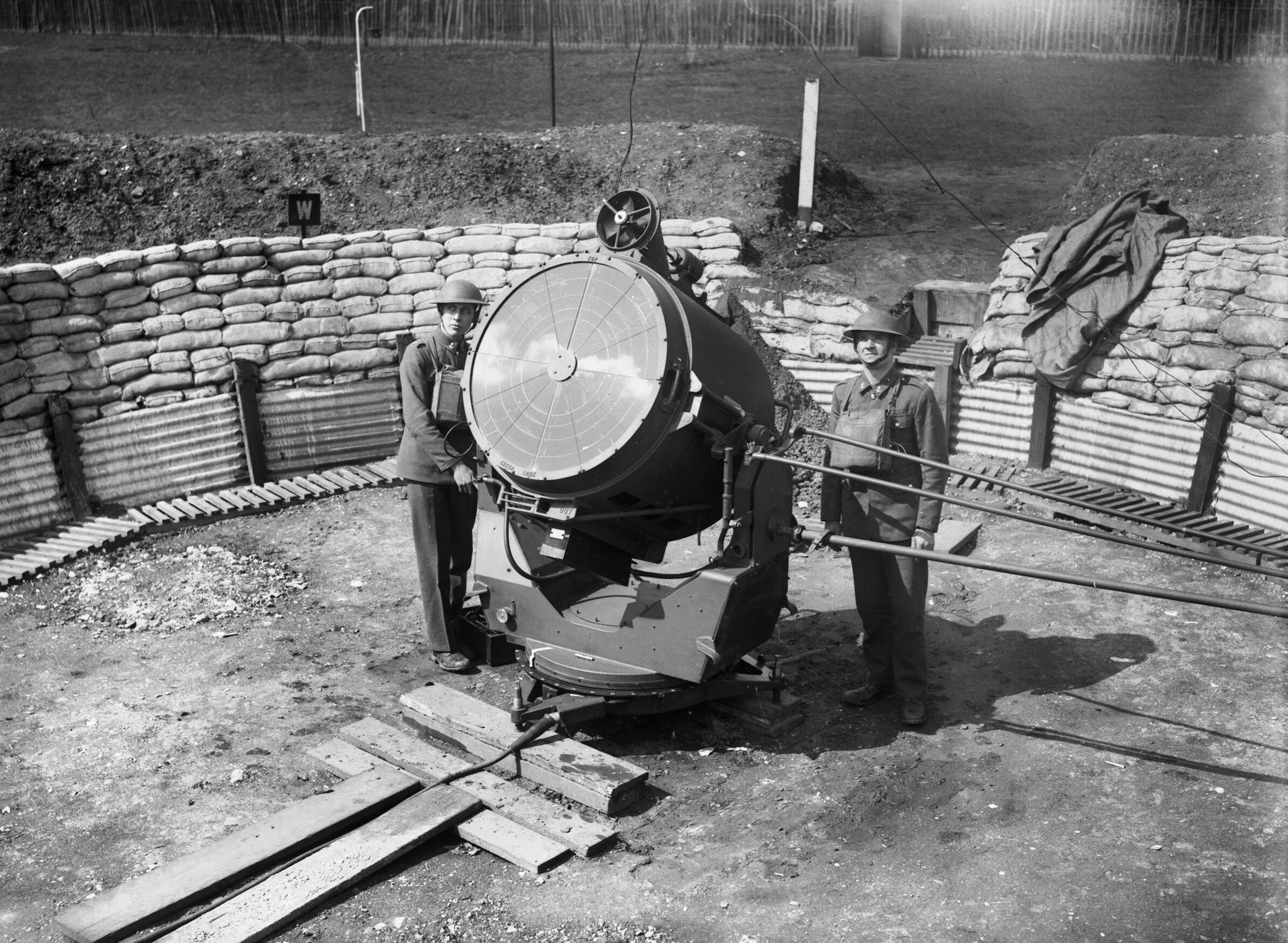 An anti-aircraft searchlight