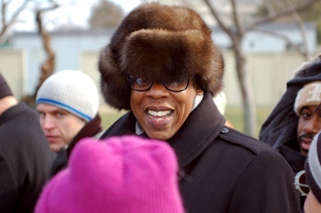 Jay-Z smiling on the street  - 2010