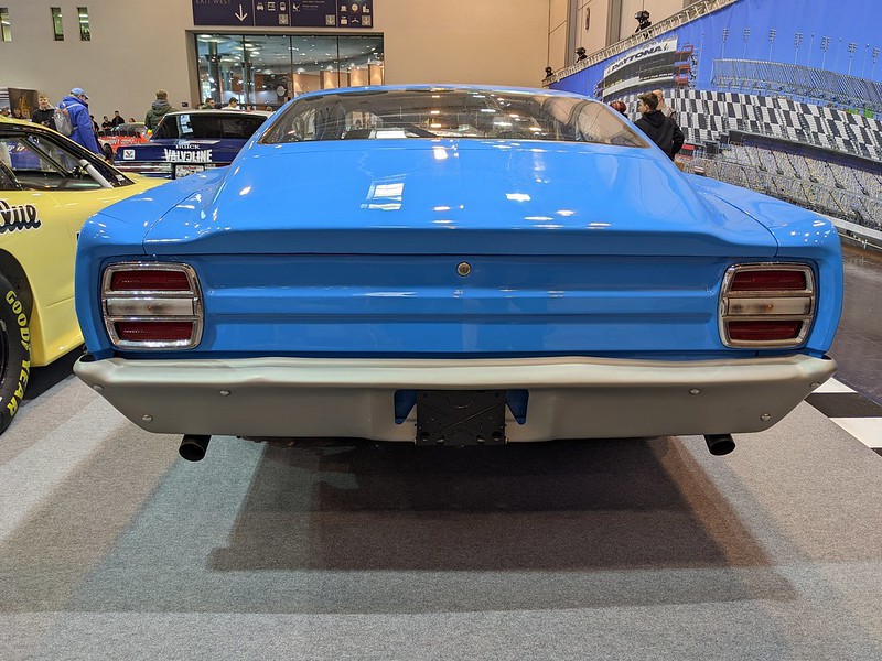 Rear view, Blue Ford Torino