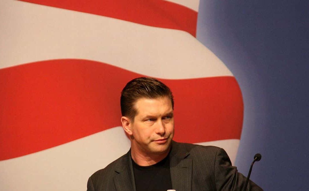 Actor Stephen Baldwin waiting to speak about his radio show