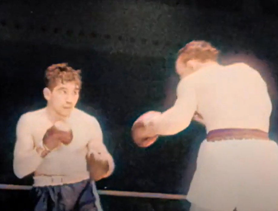 Screenshot from the box fight - Carmen Basilio Vs Tony DeMarco II (1955)