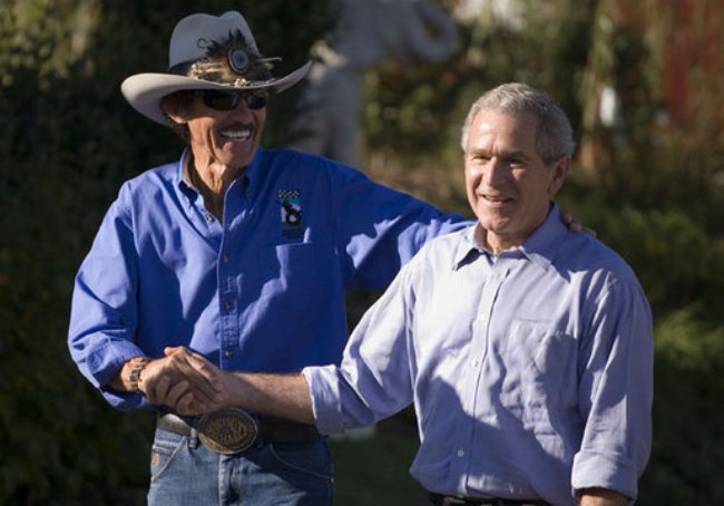 Richard Petty meeting George W. Bush