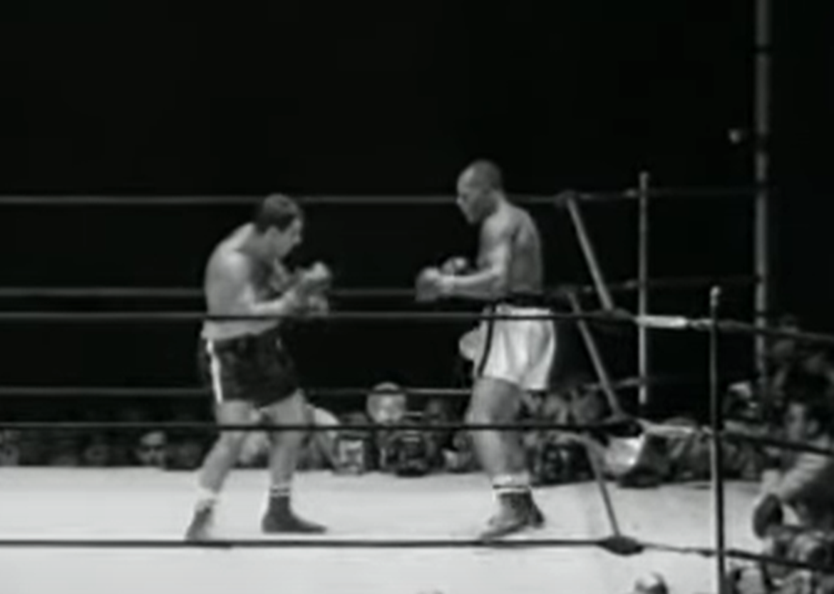Screenshot from the box fight - Rocky Marciano Vs Joe Walcott (1952)