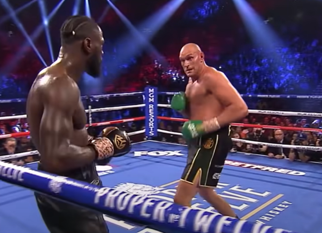 Screenshot from the box fight - Tyson Fury Vs Deontay Wilder II (2020)