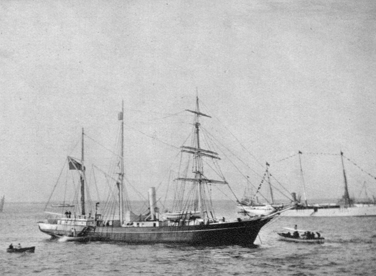 The expedition's ship Nimrod departing for the South Pole