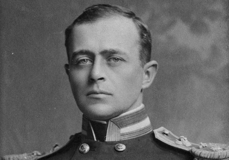 Robert Falcon Scott, polar explorer in a uniform