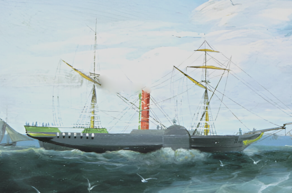 Painting of SS Forfarshire, the steam packet