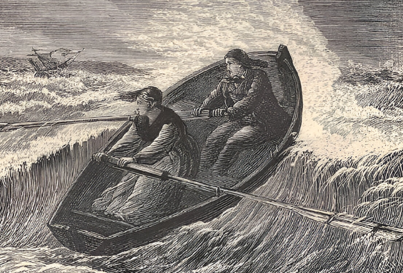 Grace Darling and Her Father Pulling to the Wreck