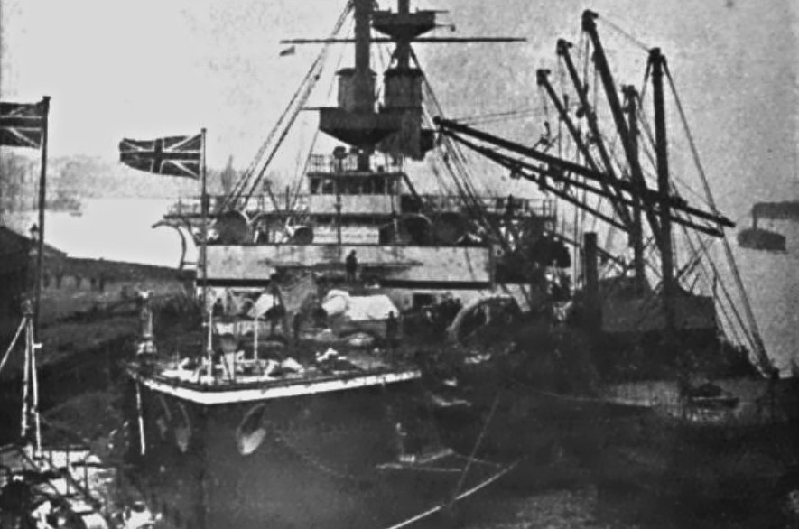 HMS Majestic being coaled