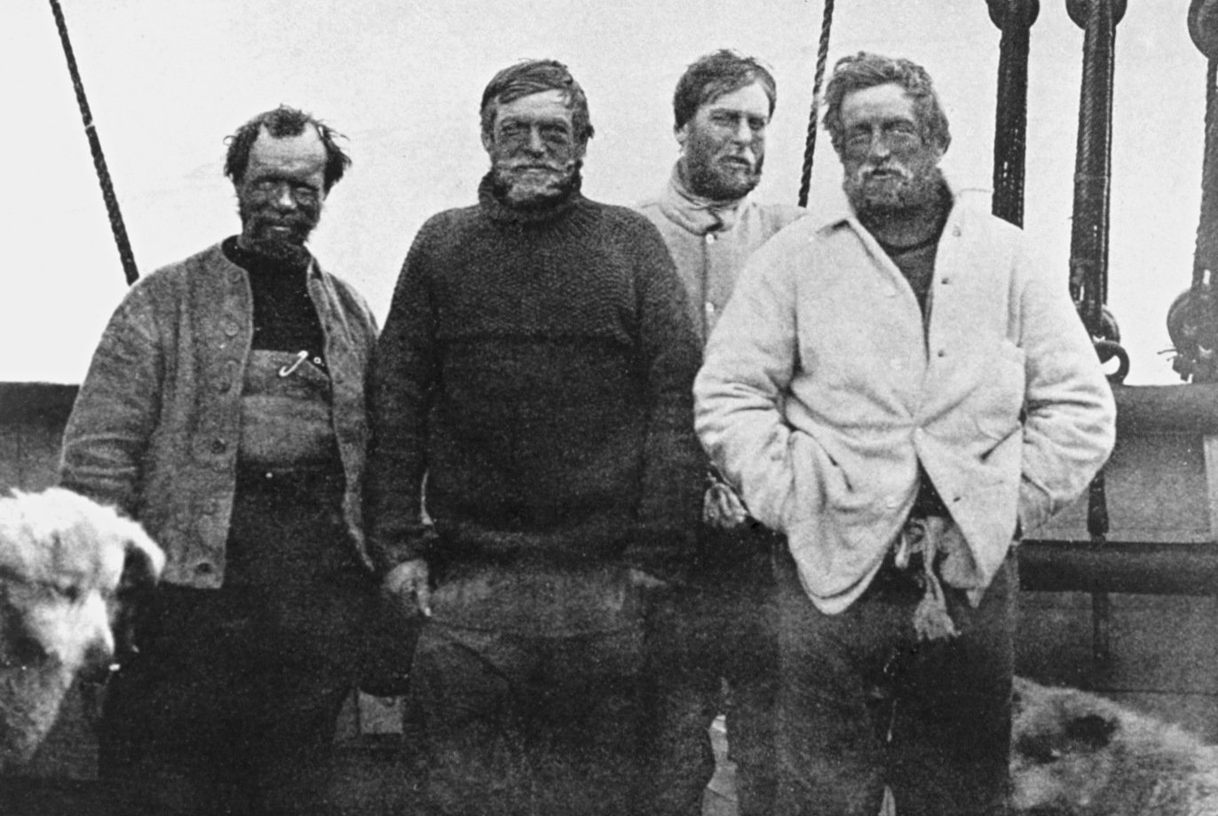 Wild, Shackleton, Marshall and Adams aboard Nimrod after their southern journey