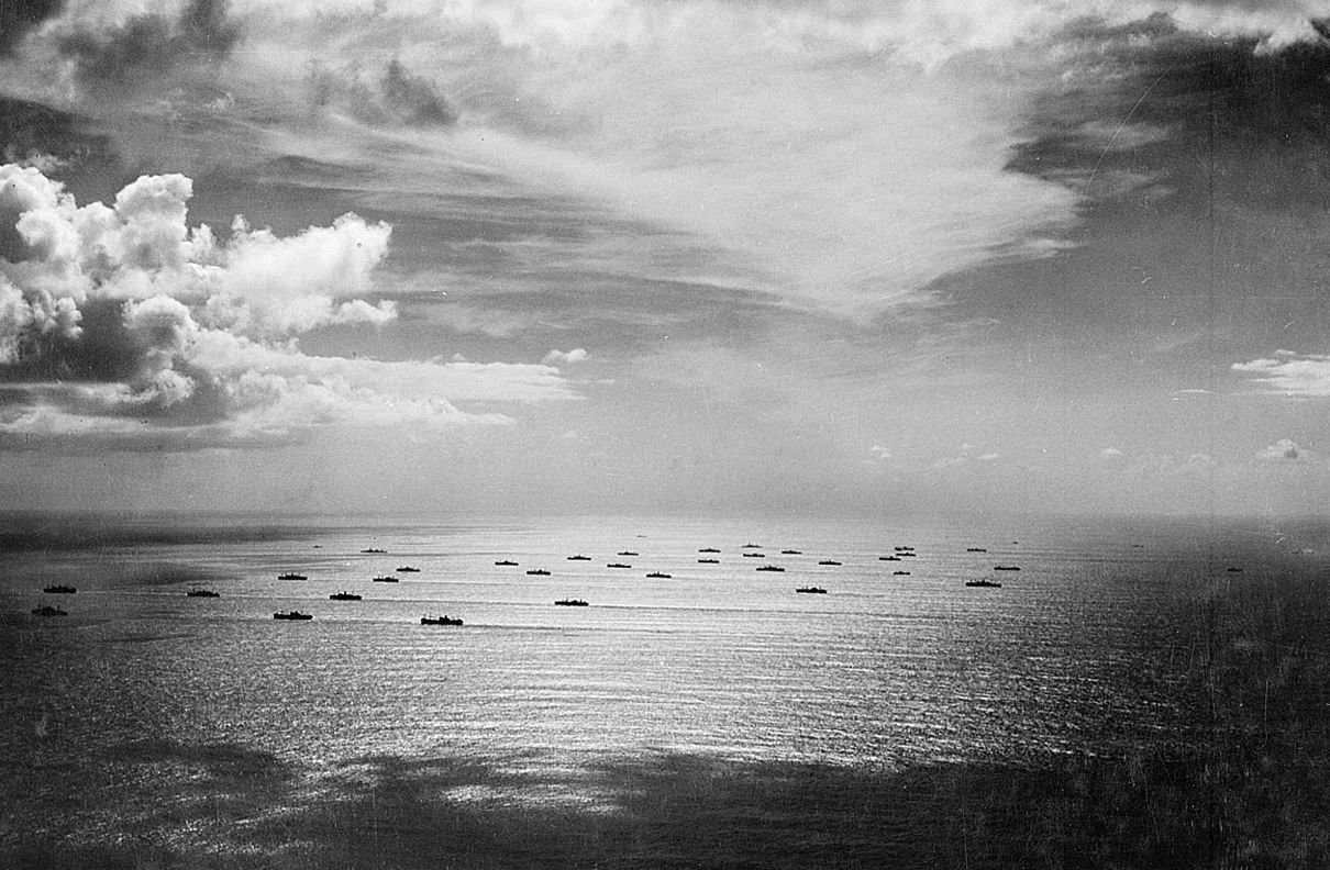 A convoy moves eastward across Atlantic