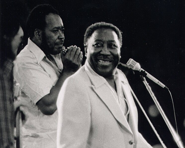 Muddy Waters wearing white suit