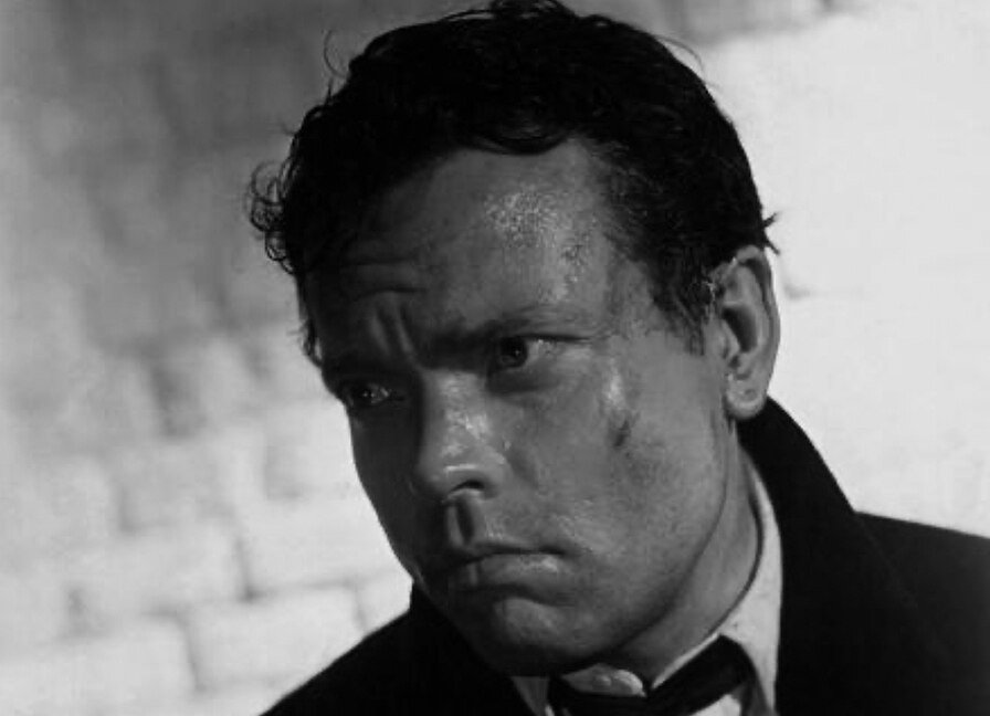 Publicity photograph of Orson Welles as Harry Lime