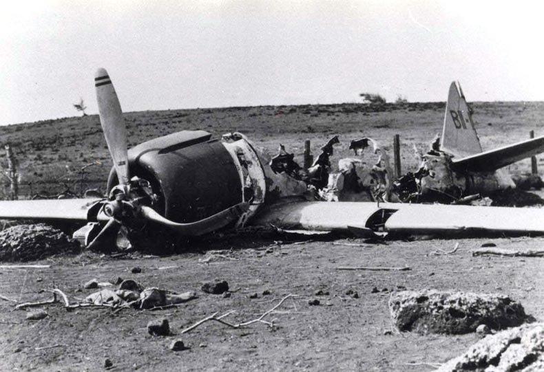 Nishikaichi's aircraft ten days after it crashed