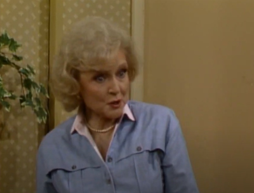 A visually captivating still taken from a pivotal moment in the television sitcom The Golden Girls (1985-1992)