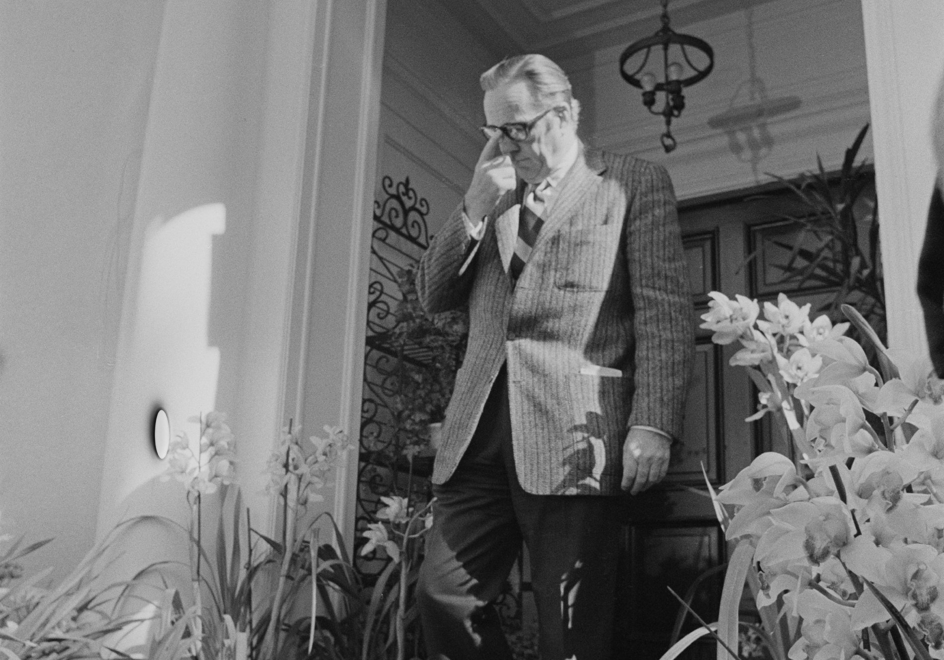 Randolph Apperson Hearst gives a press conference