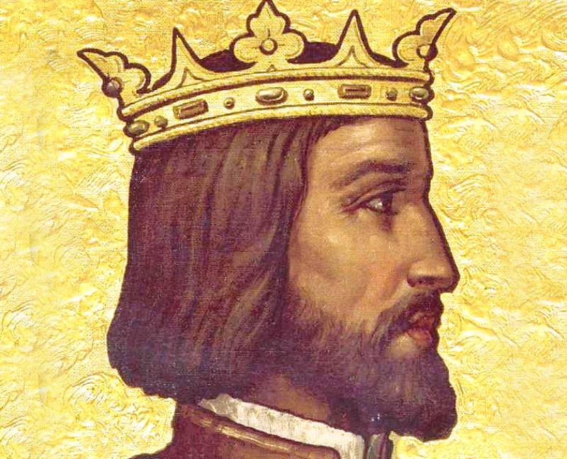 King Edward of Portugal wearing a crown