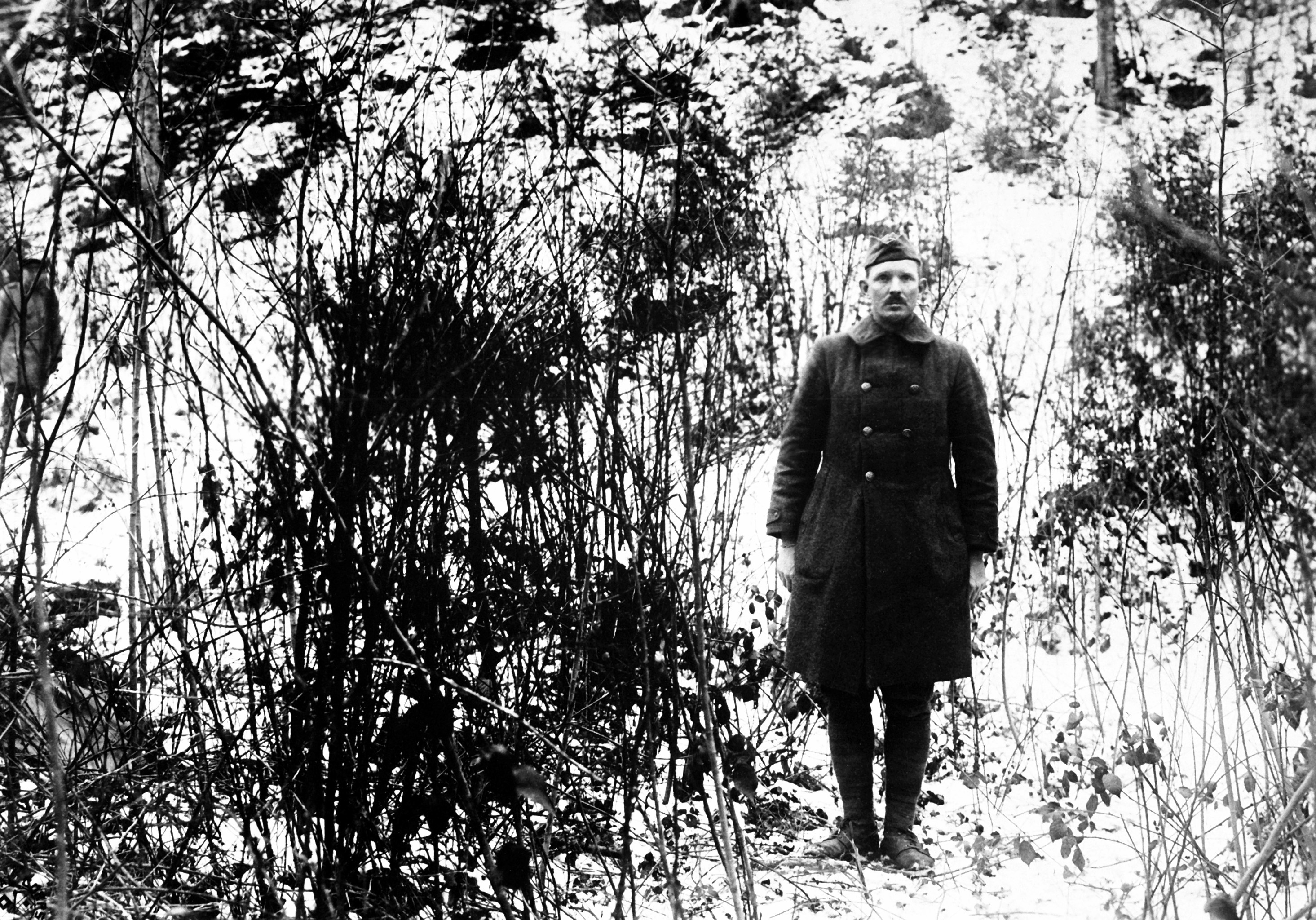 Sergeant Alvin C. York at a hill in uniform
