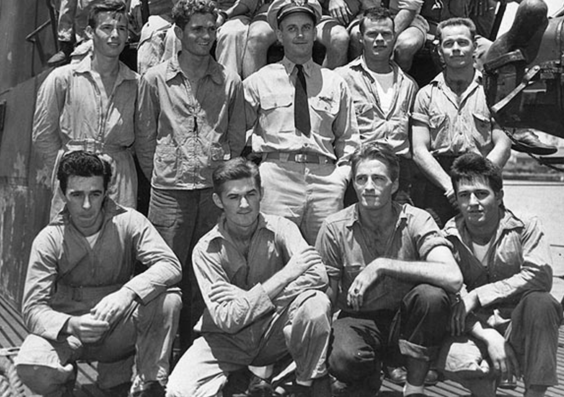 Rescued airmen on USS Tang
