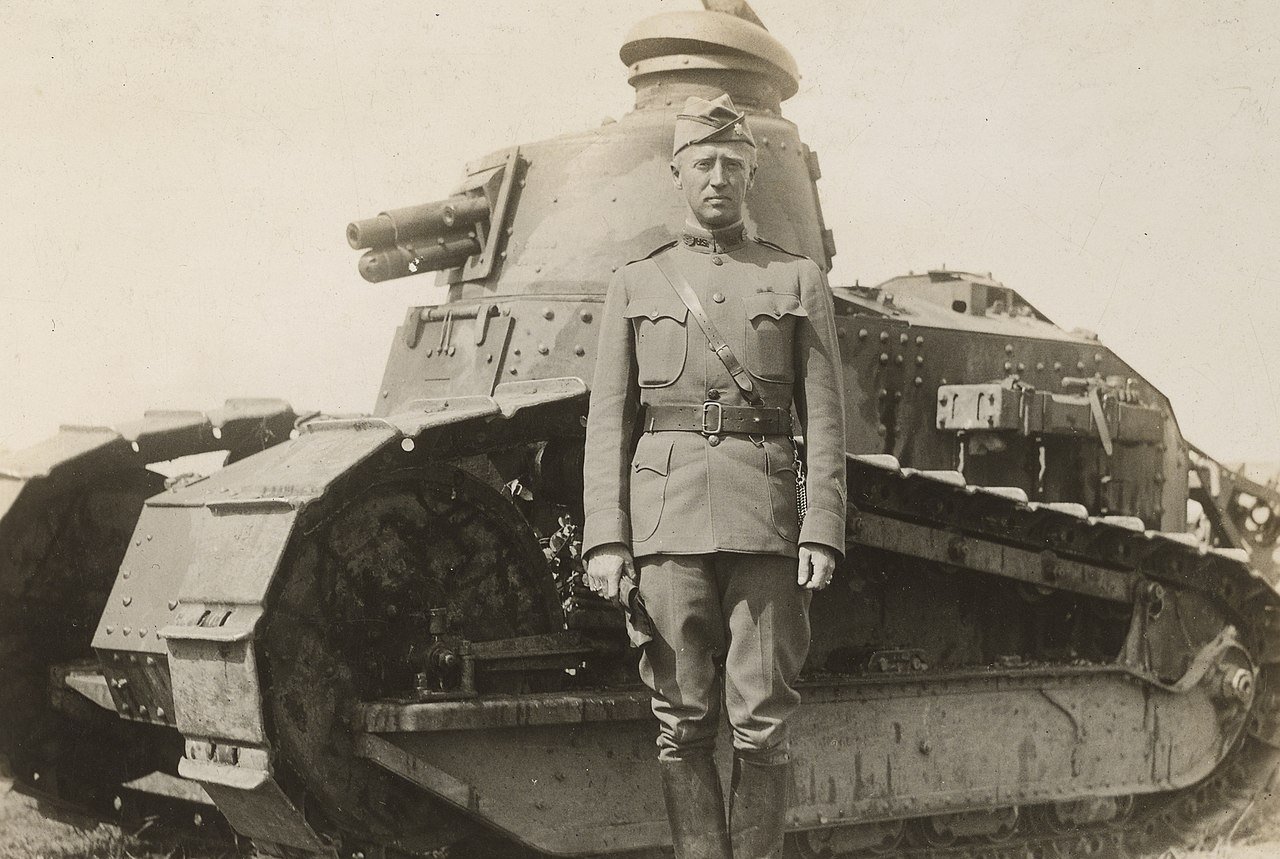 Patton at Bourg in France in 1918