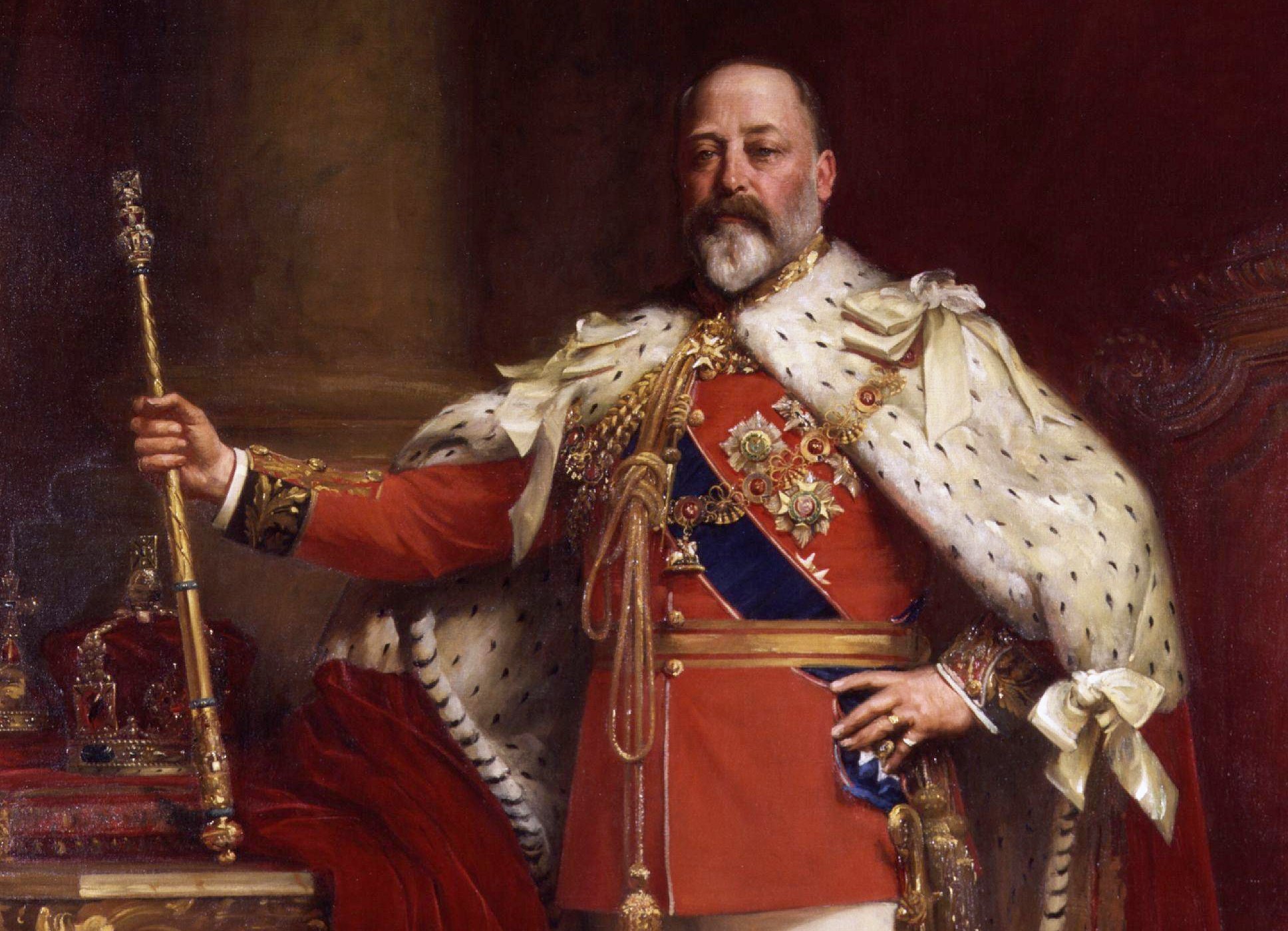 Edward VII in coronation robes (between 1902 and 1912)