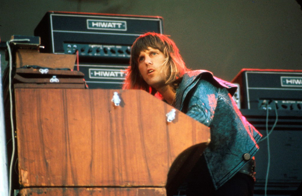 Keith Emerson of Emerson Lake and Palmer performs