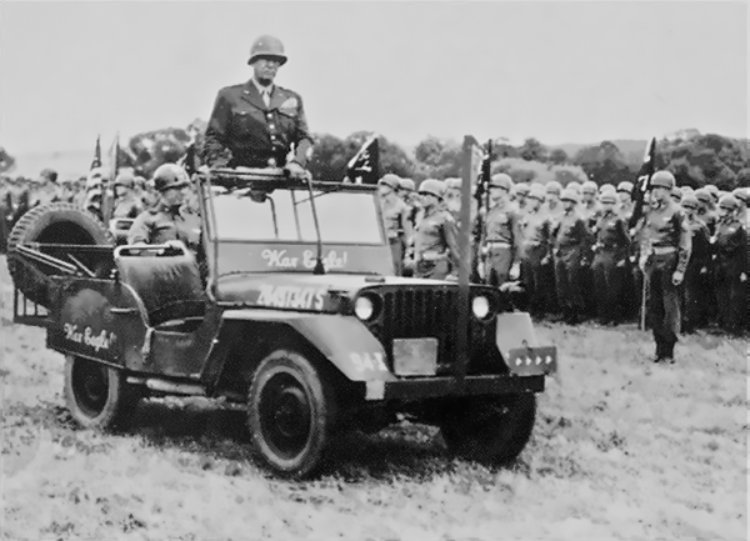 General Patton in his Jeep