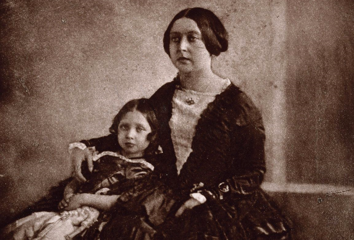 Earliest photograph of Queen Victoria, with the Princess Royal