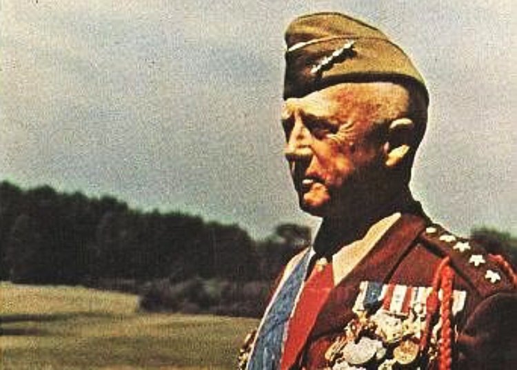 Patton wearing his awards at his home in Hamilton, Massachusetts